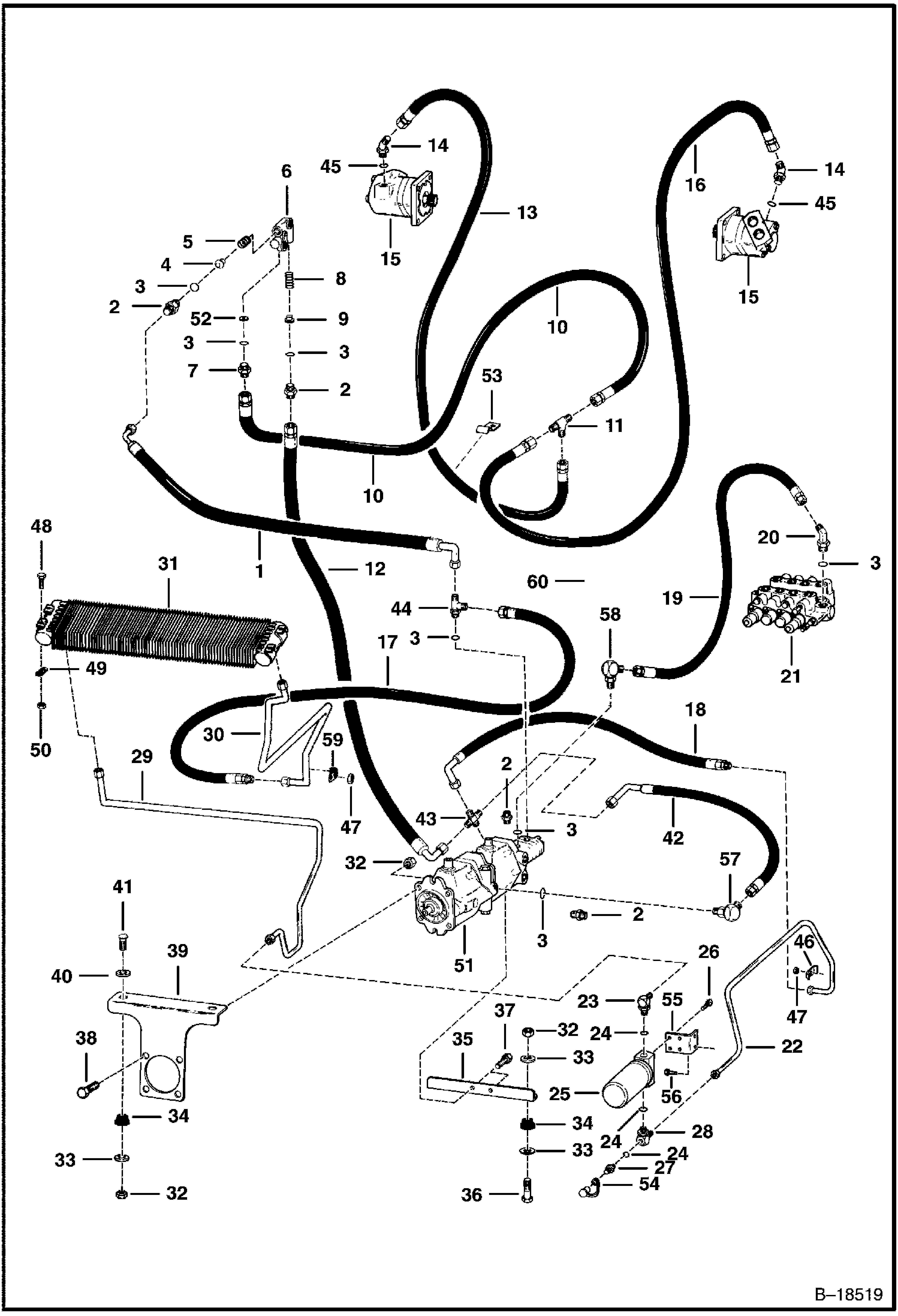 СХЕМА ГИДРОСТАТИЧЕСКОЙ СИСТЕМЫ (СЕРИЙНЫЙ НОМЕР 503724001 ЧЕРЕЗ 503725999)
