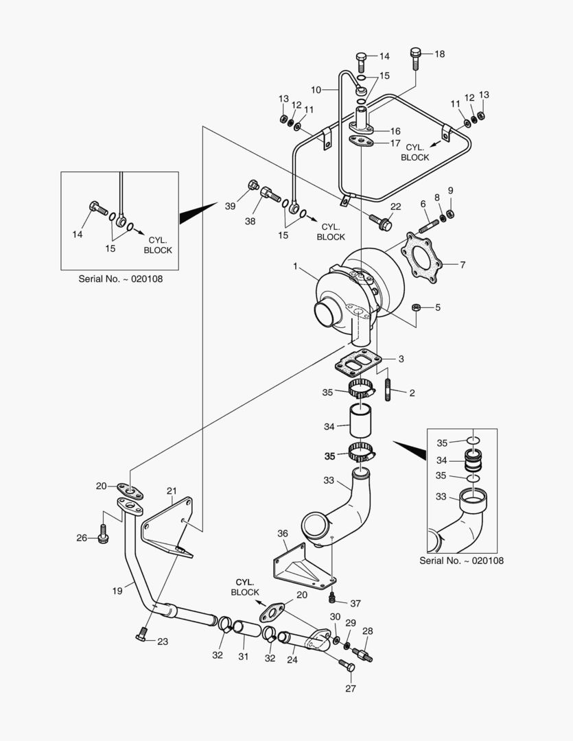 031 TURBO CHARGER & OIL PIPE