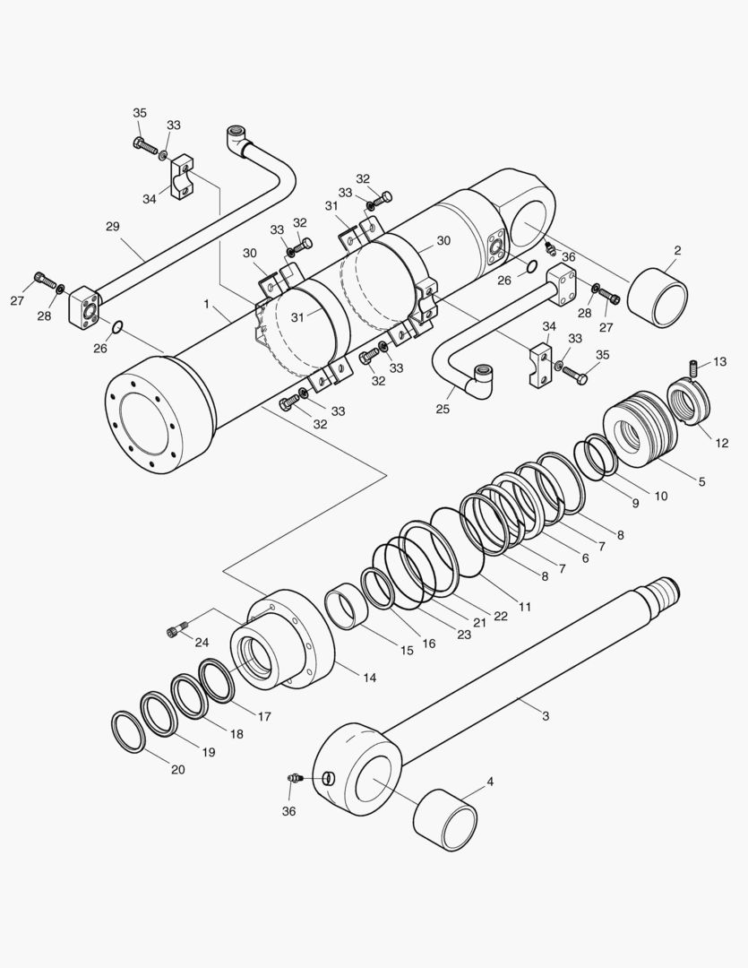 ЦИЛИНДР КОВША-6.2 м РУКОЯТЬ