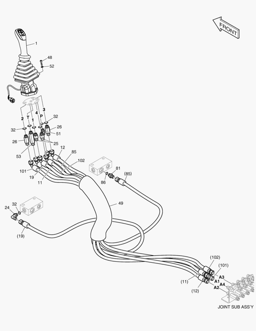 1370 PILOT PIPING(7) - JOYSTICK(L.H)