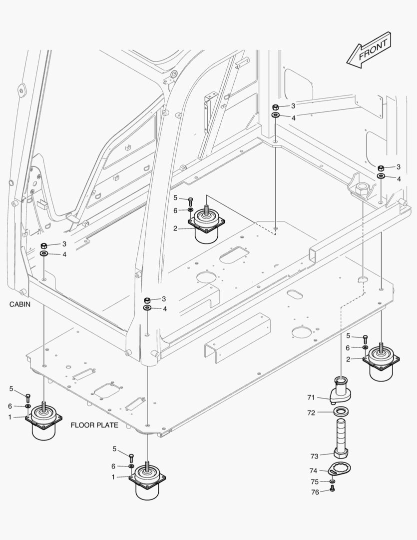 Схема УСТАНОВКА КАБИНЫ