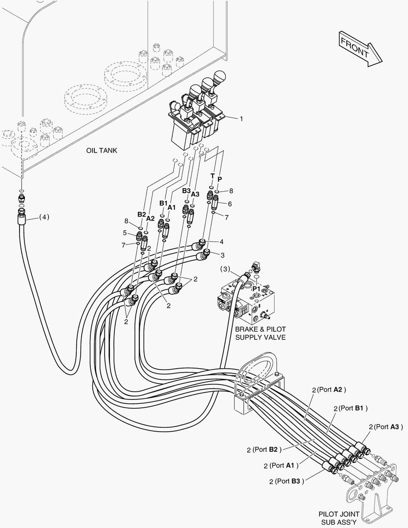 ТРУБОПРОВОД СЕРВОУПРАВЛЕНИЯ - ПАЛЕЦ + 3 КАТУШКИ