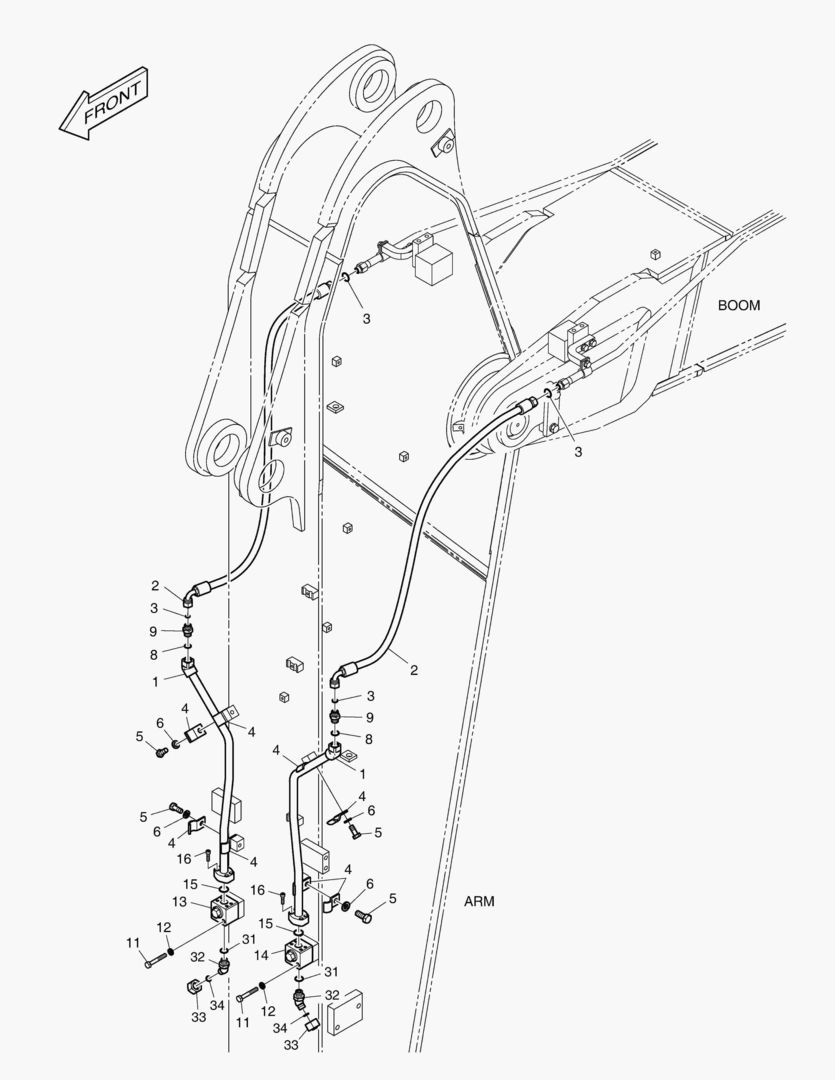 ГИДРОСИСТЕМА РУКОЯТИ - ВРАЩЕНИЕ(РУКОЯТЬ-2.9 м)(ГИДРАВЛИЧЕСКИЙ)