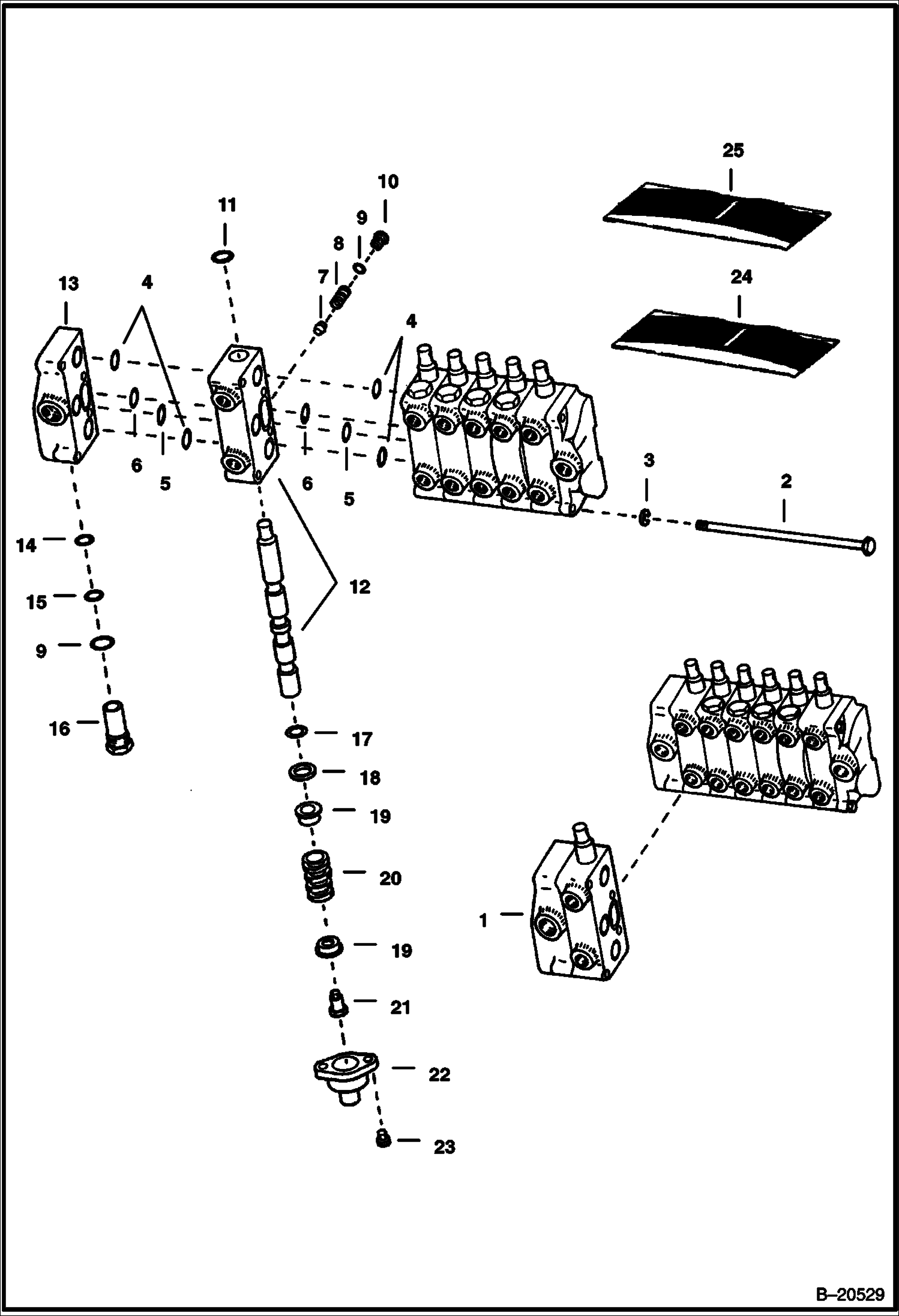 ЭКСКАВАТОР-ПОГРУЗЧИК (СЕКЦИЯ ПРАВОГО СТАБИЛИЗАТОРА И РАСПРЕДЕЛИТЕЛЬНАЯ КРЫШКА) (914)