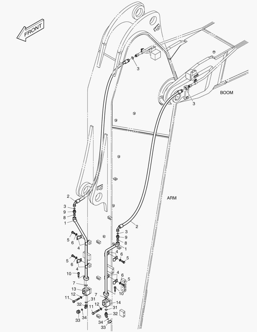 7070 ARM PIPING - ROTATION(ARM 3.95m)