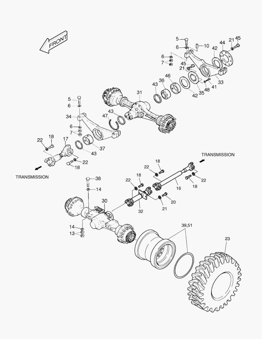 1155 AXLE & DRIVE SHAFT-LOCAL AXLE