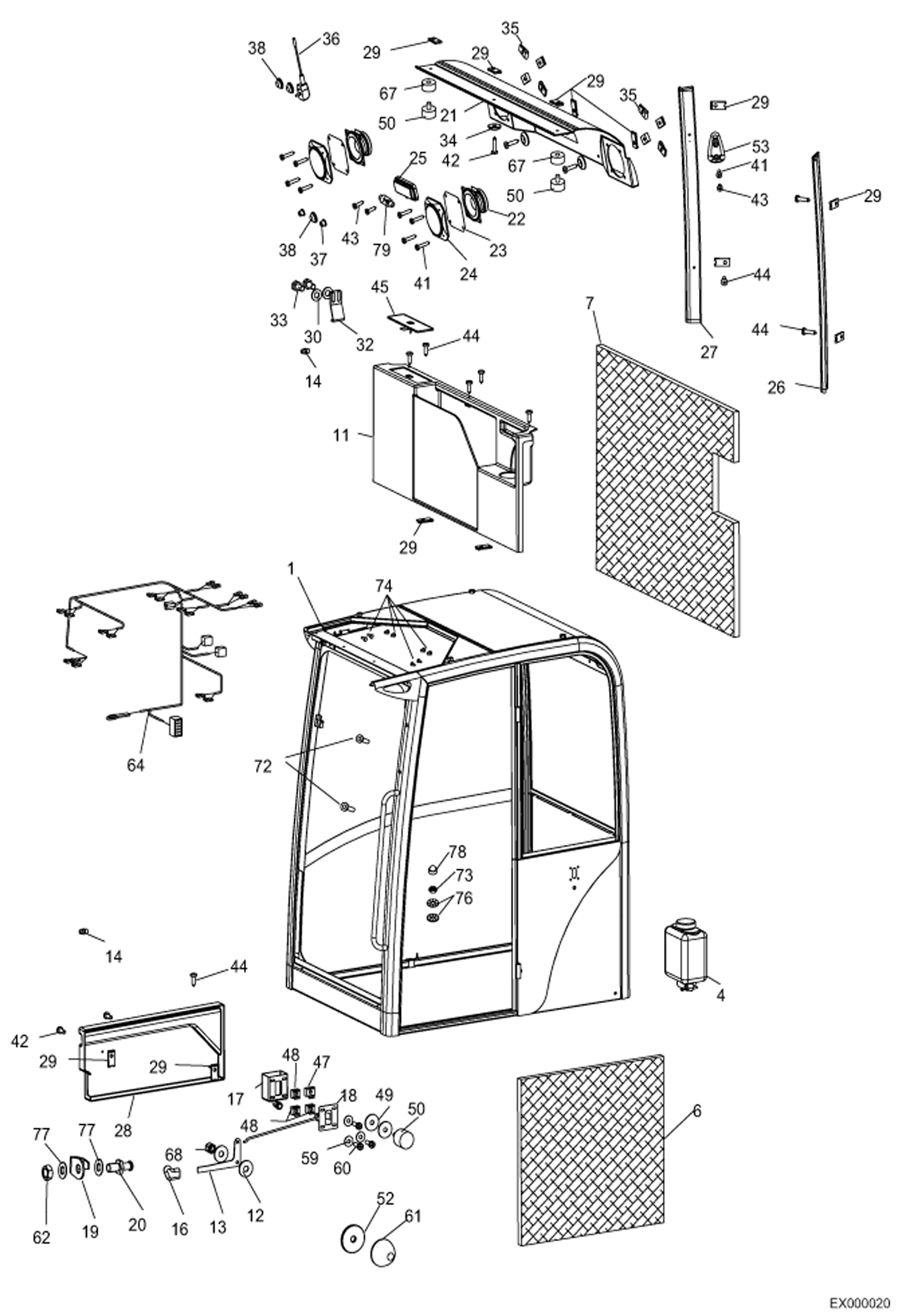 ОБОРУДОВАНИЕ КАБИНЫ 1 КАБИНА - СЕРИЙНЫЙ НОМЕР 202.031.069 И НИЖЕ