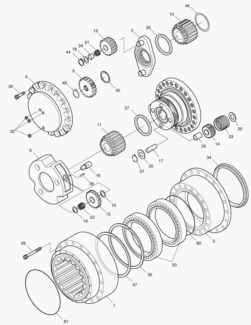 4160 TRAVEL REDUCTION GEAR [1001~1002]