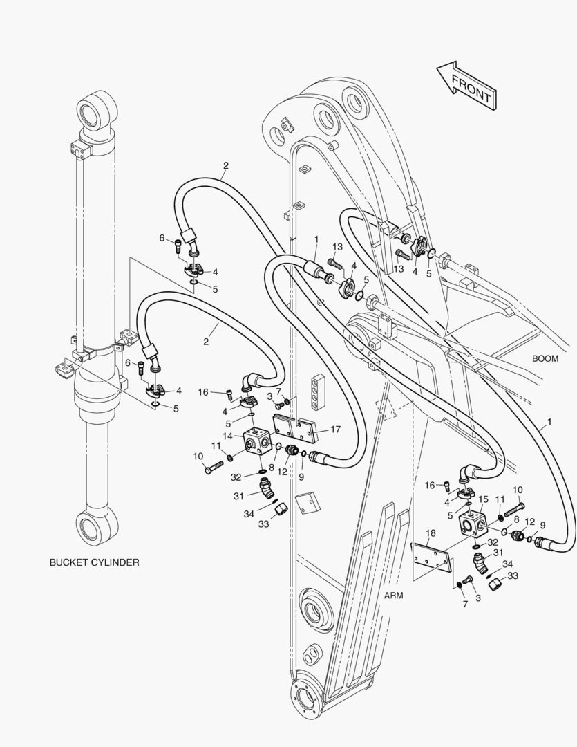 ГИДРОСИСТЕМА РУКОЯТИ - РУКОЯТЬ 2.0 м(ГРЕЙФЕРНЫЙ КОВШ)