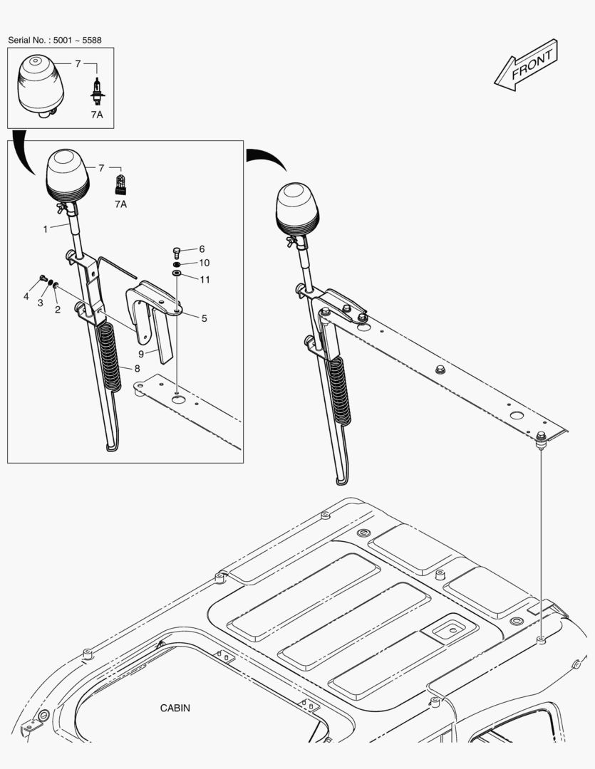 Спецтехника 7630 TELESCOPIC BEACON - ROPS(WITH LAMP) [5001~5873] - главное фото