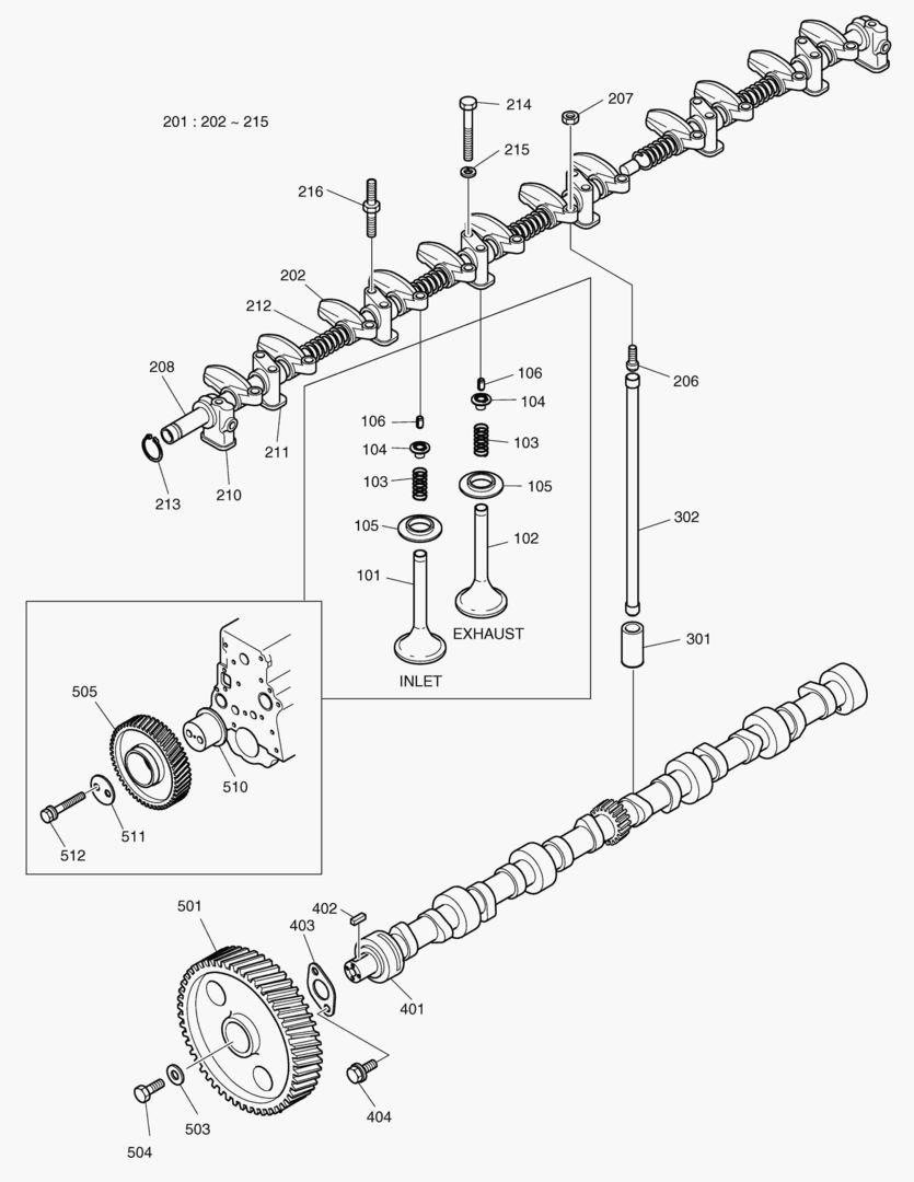 Схема 006 VALVE MECHANISM [2001~2016]