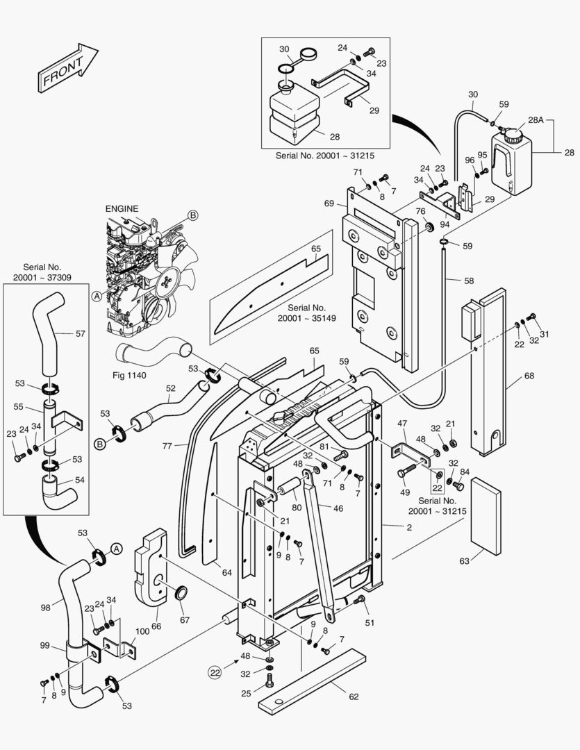 1130 ENGINE MOUNTING(2)-RADIATOR & BAFFLE