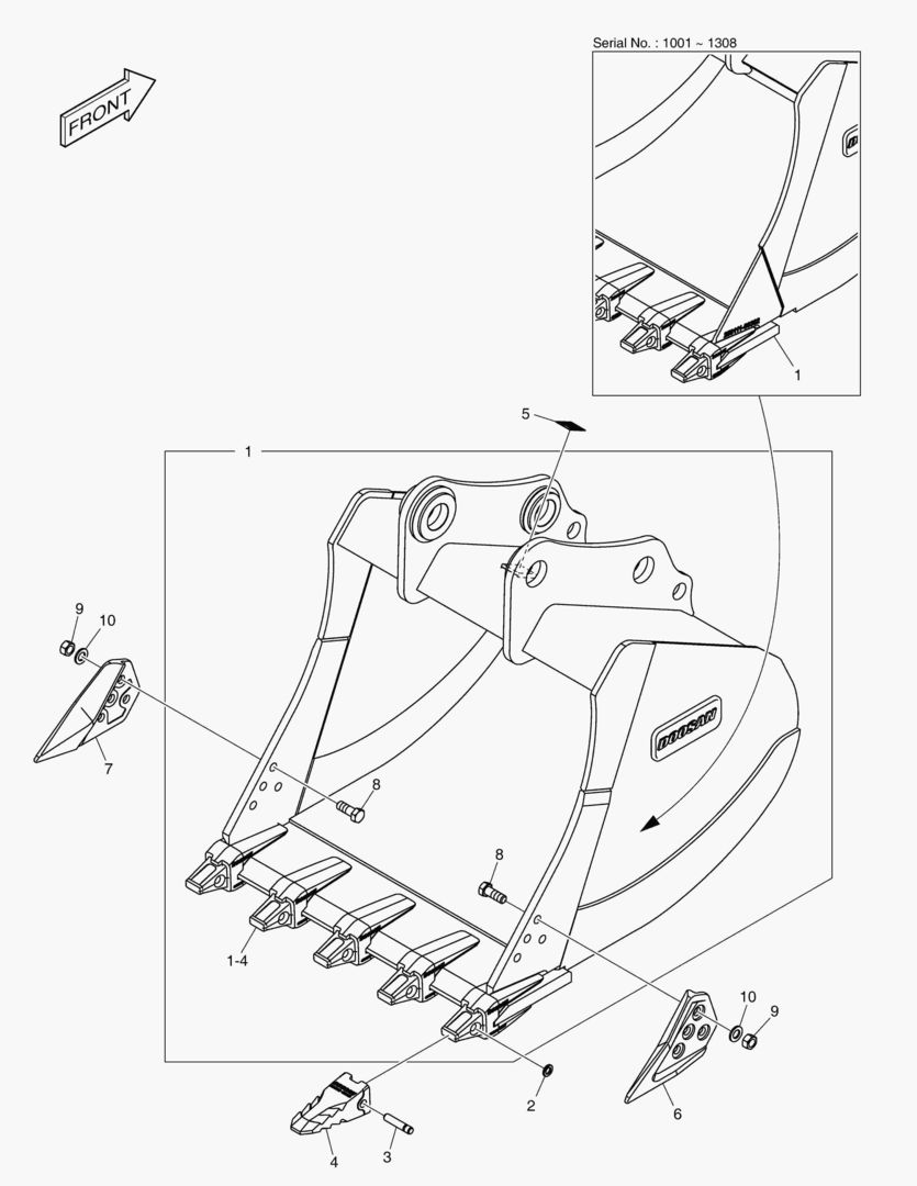 7400 BUCKET ASS`Y - 0.82mВі - H CLASS