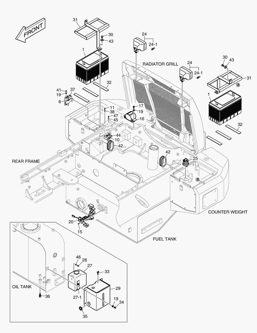 1600 ELECTRIC PARTS - BATTERY & REAR LAMP