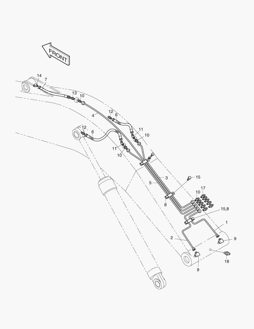 3135 FRONT LUBRICATION PIPING [535~]