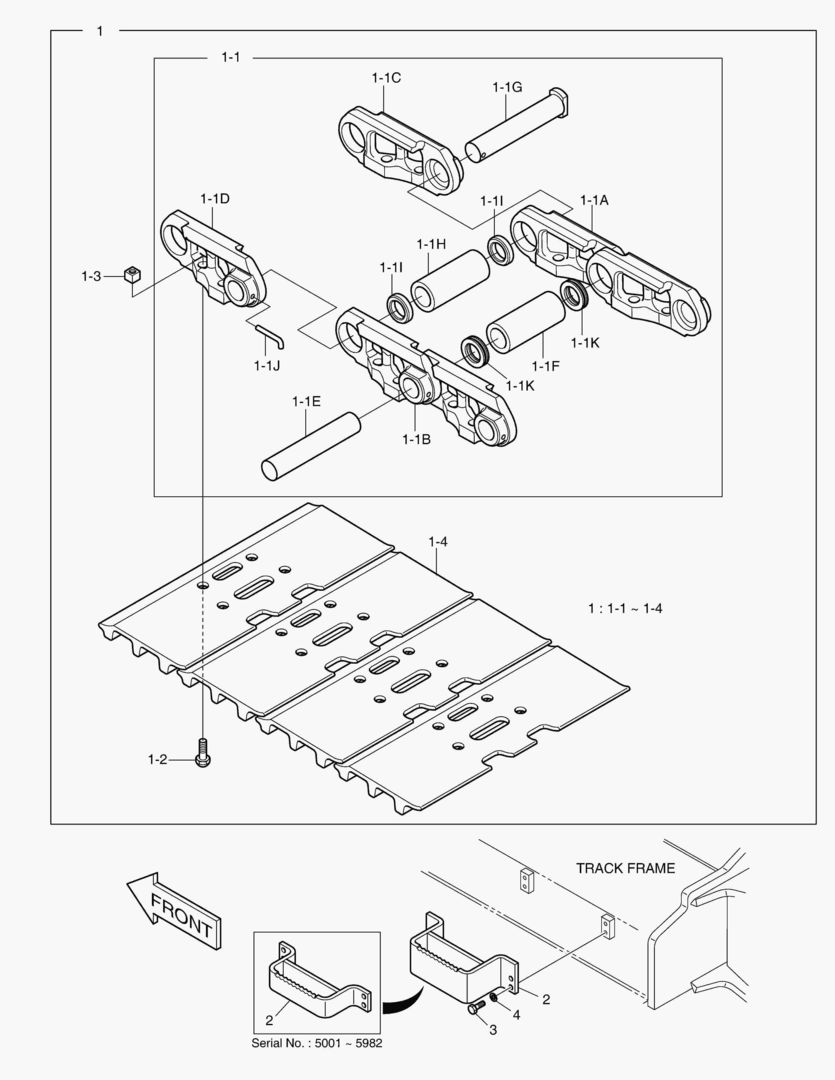 6290 TRACK SHOE ASS`Y - 850G [5001~6183]