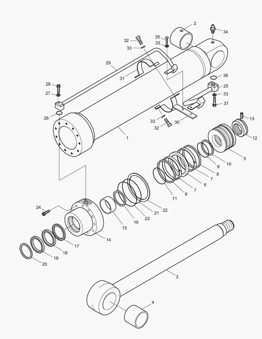 ЦИЛИНДР СТРЕЛЫ(ЛЕВОСТОРОННИЙ)-БУЛЬДОЗЕР