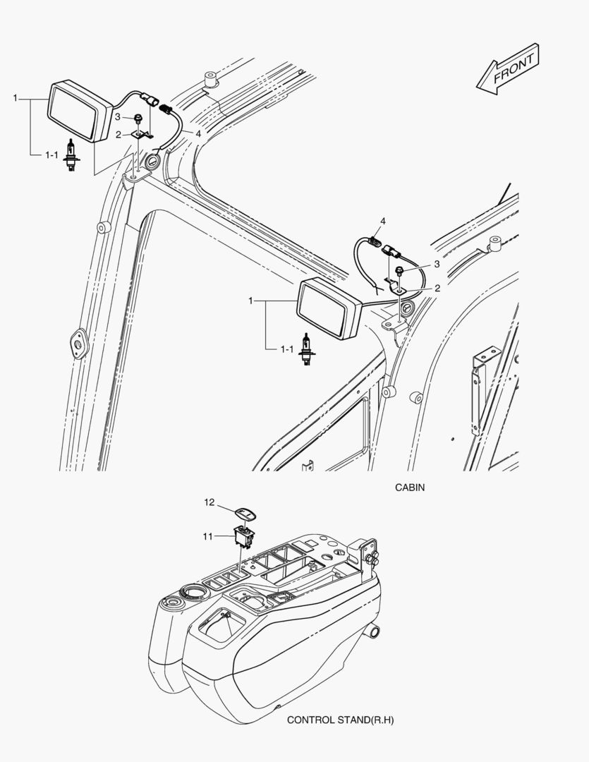 1891 WORKING LAMP(2-LAMP) - ROPS [5094~]