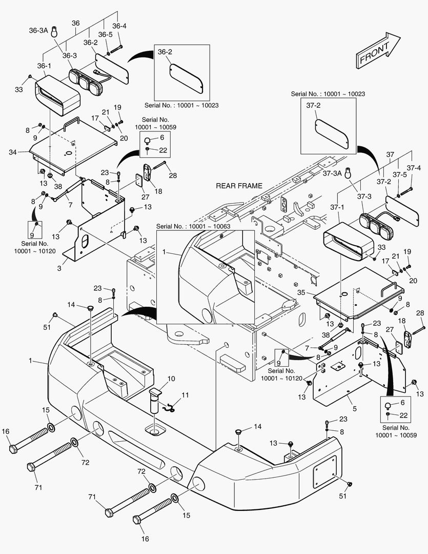 1540 COUNTER WEIGHT & REAR LAMP
