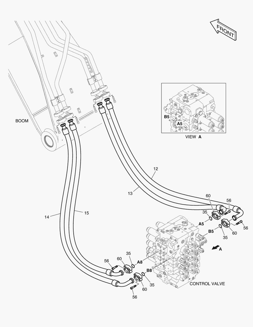 1280 MAIN PIPING(3) - ARM & BUCKET