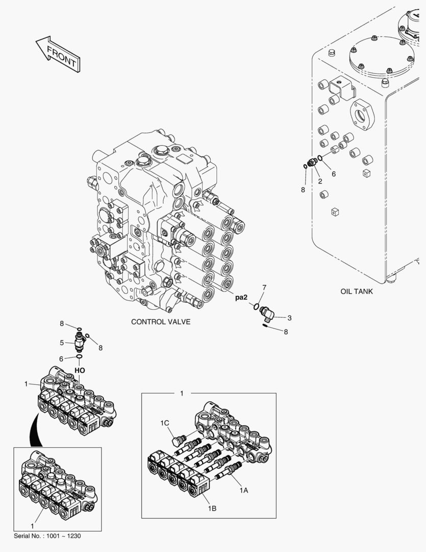 ТРУБОПРОВОД СЕРВОУПРАВЛЕНИЯ - 2 НАСОСА(2 ПУТИ)