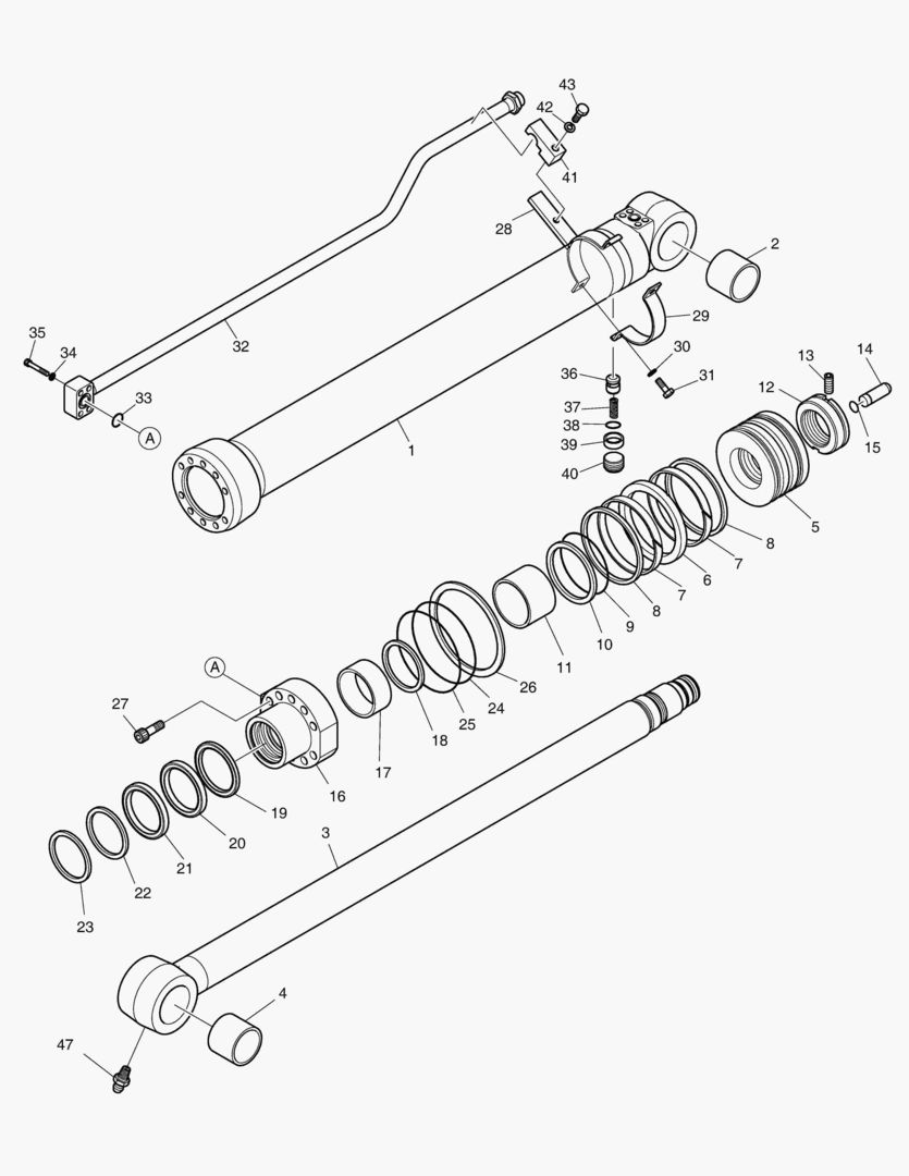 ЦИЛИНДР РУКОЯТИ-РУКОЯТЬ 2.5 м