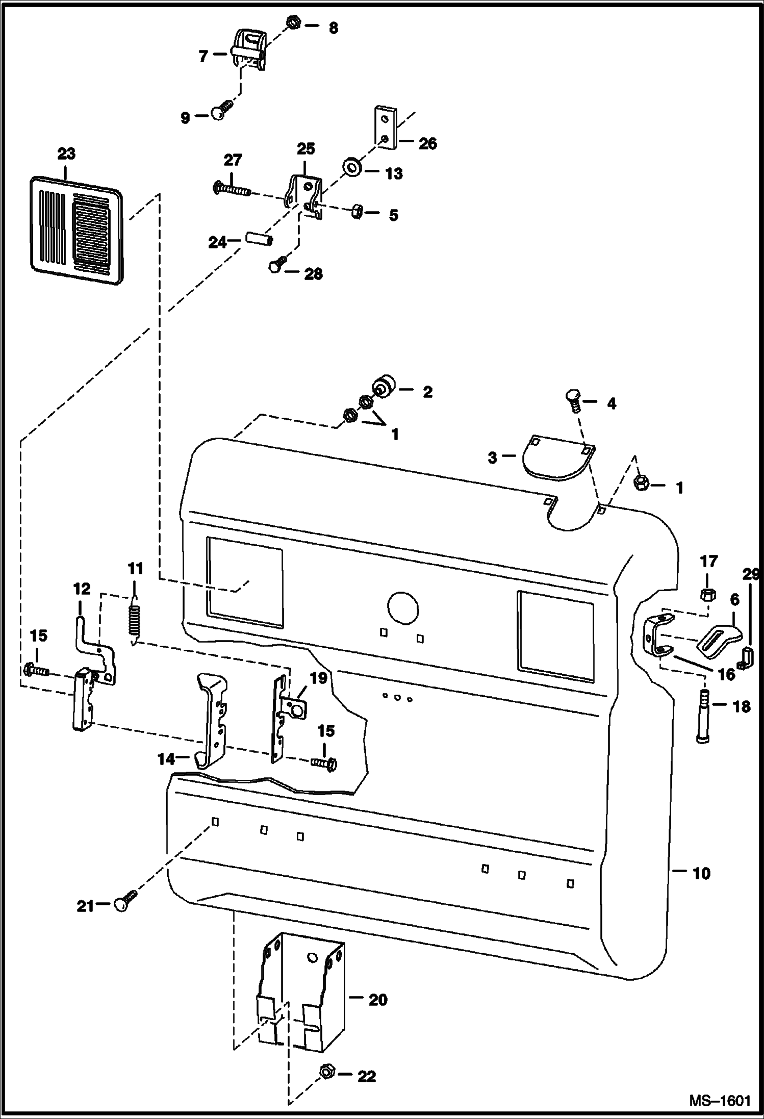 ЗАДНЯЯ ДВЕРЬ (СЕРИЙНЫЙ НОМЕР 514140001 ЧЕРЕЗ, 514240001 ЧЕРЕЗ, 5179 11001 ЧЕРЕЗ)