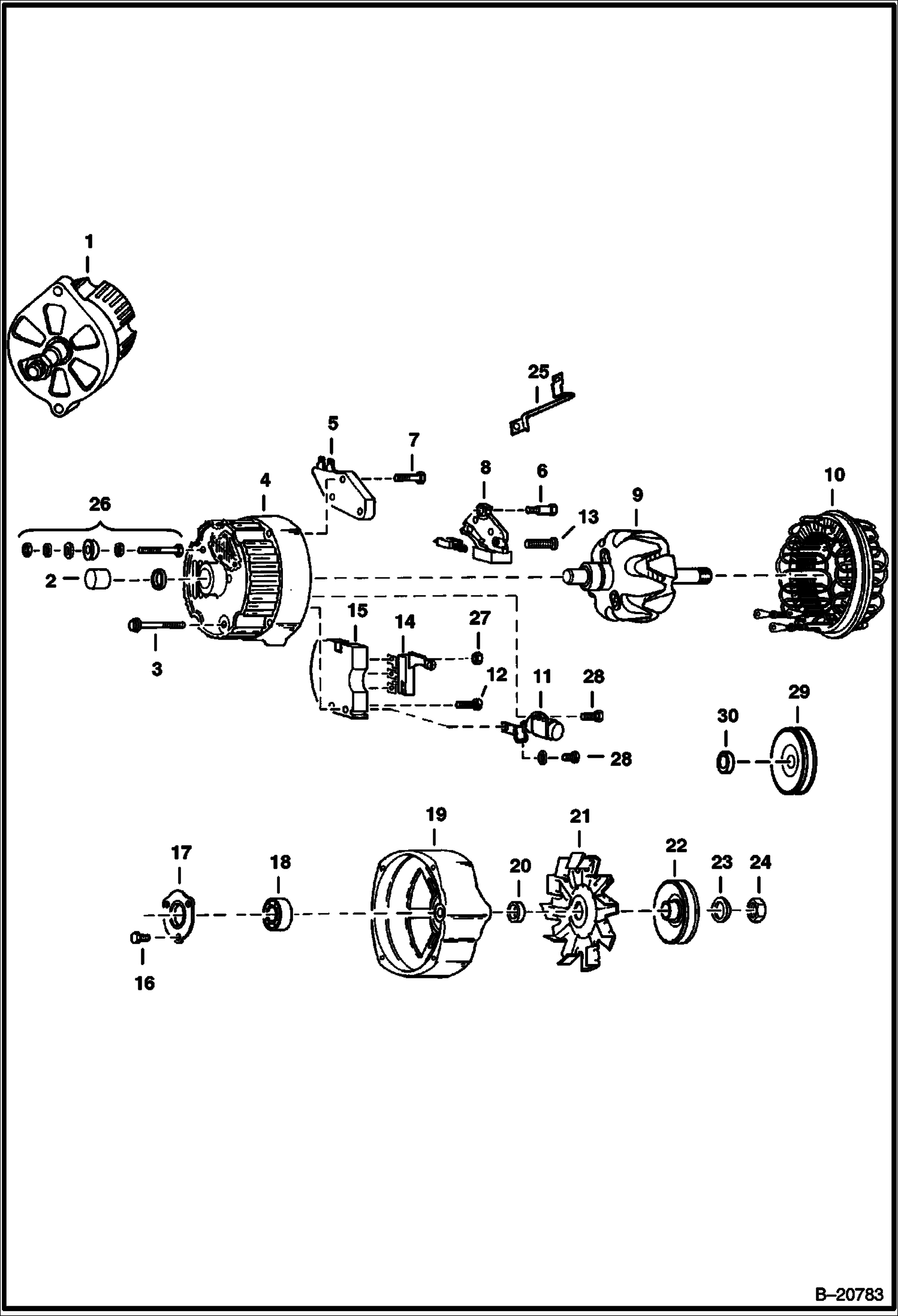 ГЕНЕРАТОР ПЕРЕМЕННОГО ТОКА (DELCO 1103133 - ОТКРЫТЫЙ)
