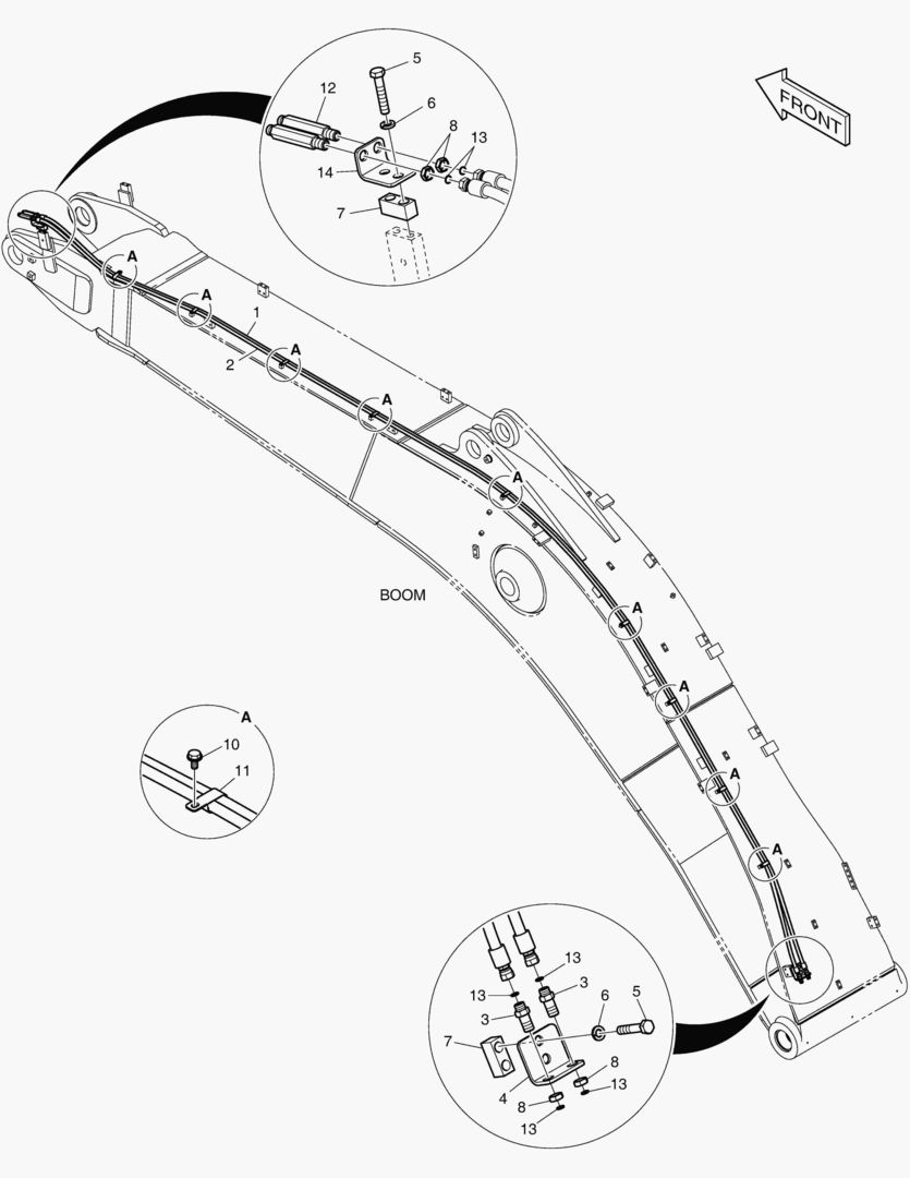 ГИДРОСИСТЕМА СТРЕЛЫ - БЫСТРОУСТАНАВЛИВАЕМЫЙ ФИКСАТОР(СТРЕЛА 6.3 м)