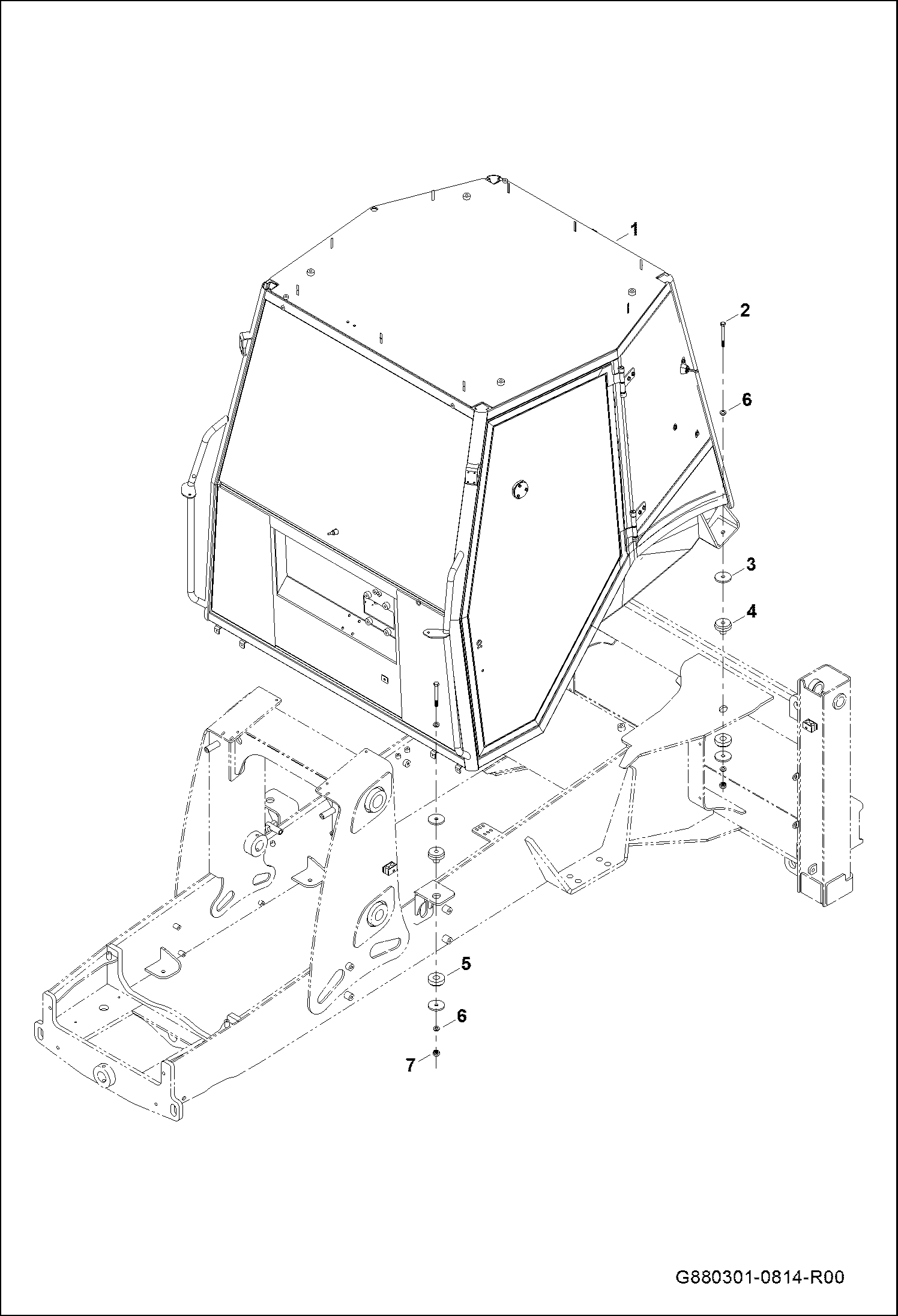 КАБИНА И ДЕТАЛИ ДЛЯ СОЕДИНЕНИЯ РАМЫ