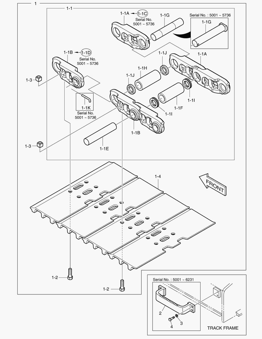 БАШМАК ГУСЕНИЦЫ В СБОРЕ - 600G(ДЛИННАЯ ГУСЕНИЦА)