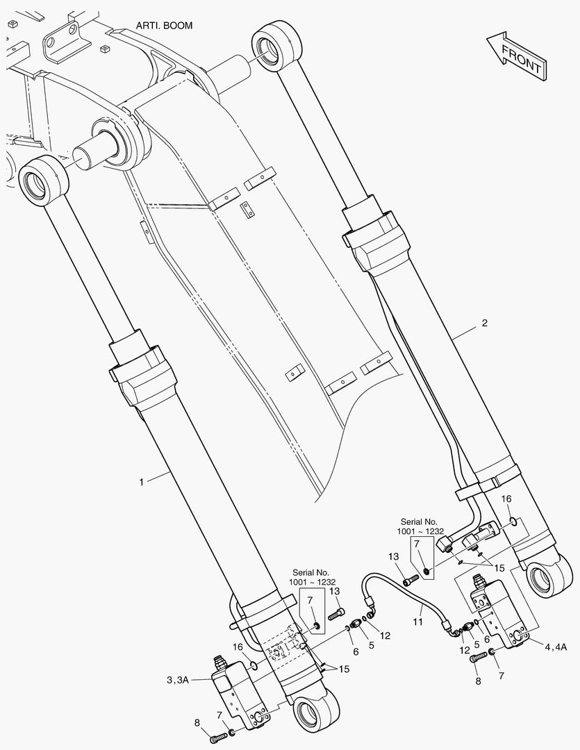 ТРУБОПРОВОД ШАРНИРНОЙ СТРЕЛЫ - ГИДРОЗАМОК
