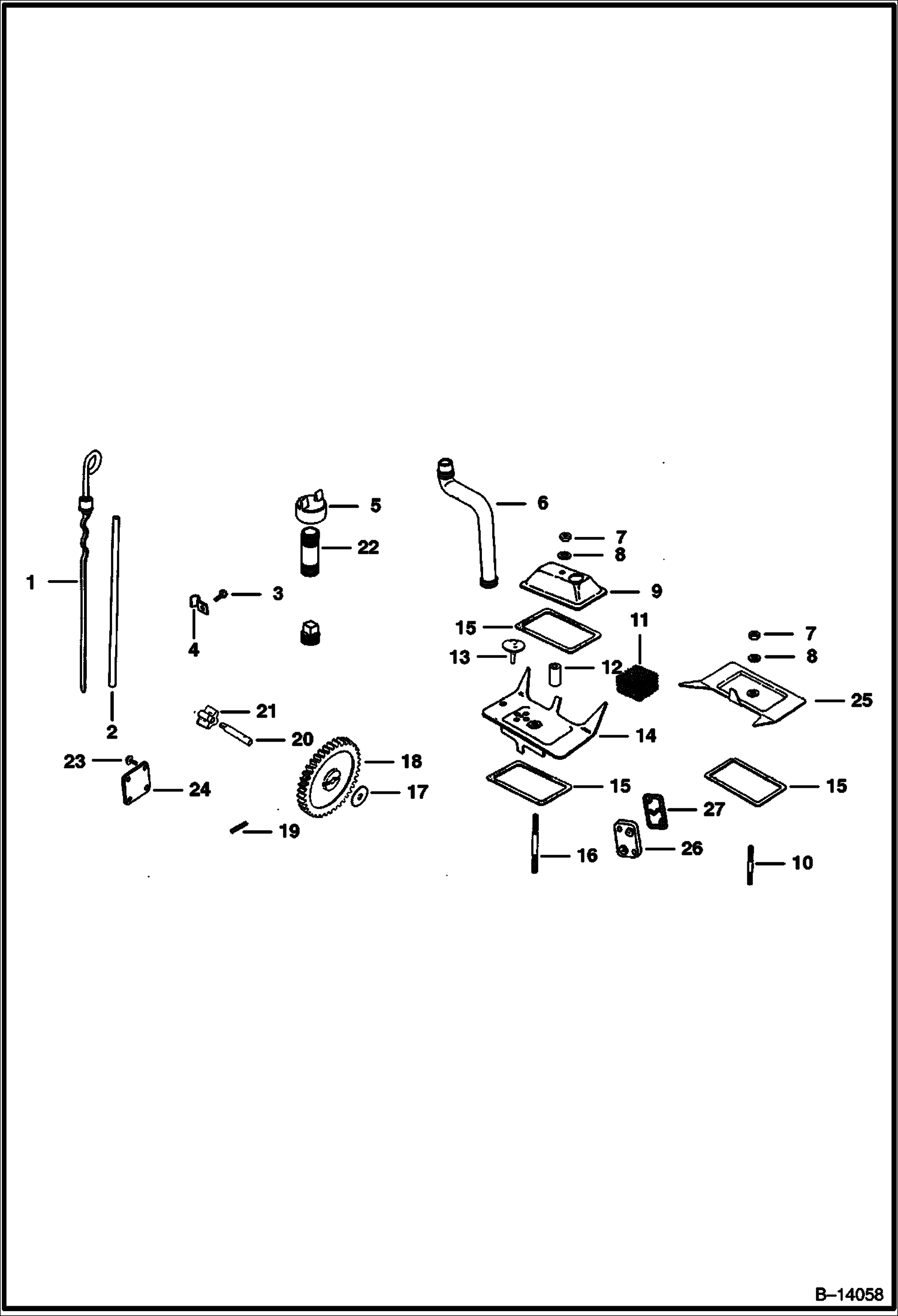 Схема МАСЛЯНЫЙ НАСОС, ЩУП ДЛЯ ПРОВЕРКИ УРОВНЯ МАСЛА И САПУН