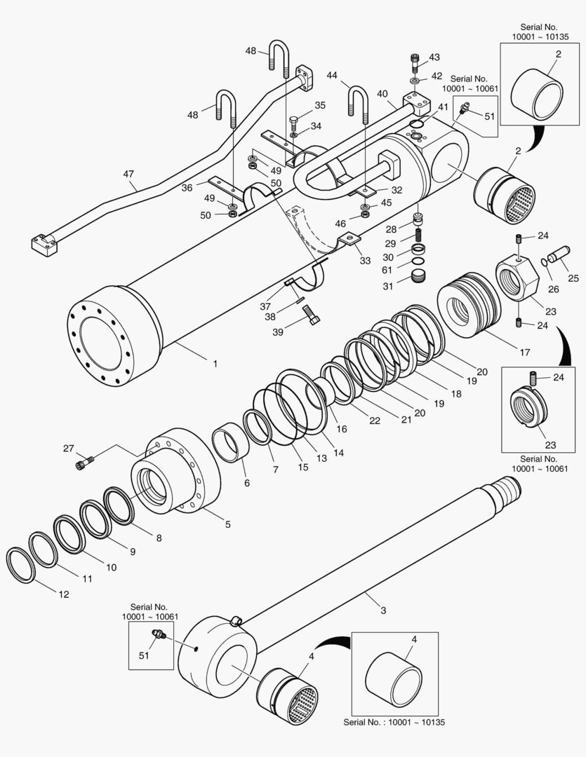 ЦИЛИНДР РУКОЯТИ - ГИДРОЗАМОК(СТРЕЛА 7.1 м)