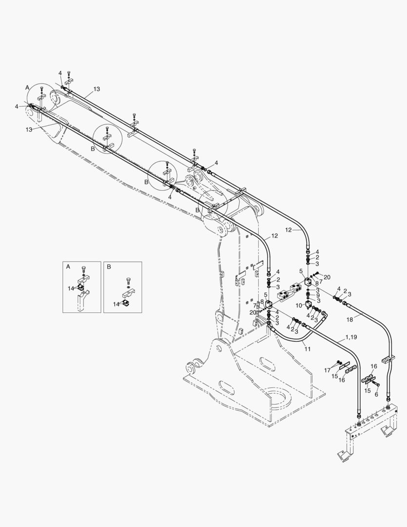 ПЕРЕДНИЙ ТРУБОПРОВОД-ШАРНИРНАЯ СТРЕЛА-1 ПУТЬ