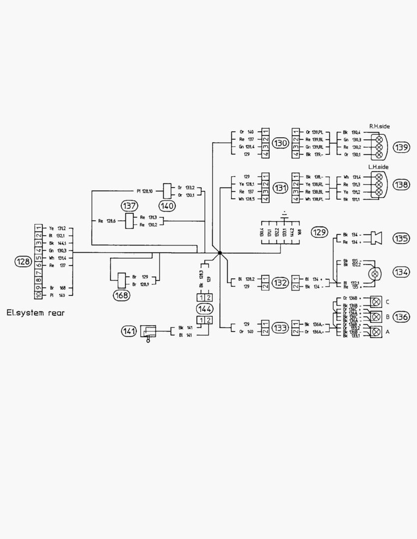 Схема G062-37 ELECTRICAL SYSTEM; REAR FRAME