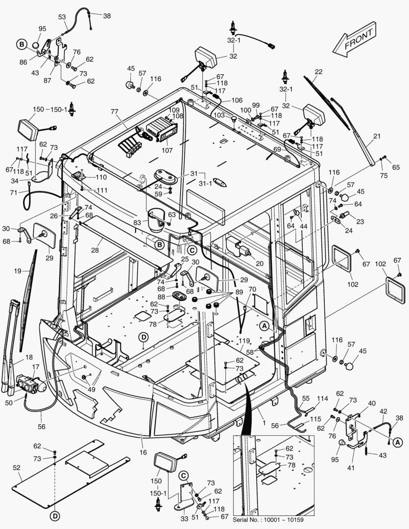 КАБИНА(1) - КОРПУС(БЕЗ КРЫШИ)