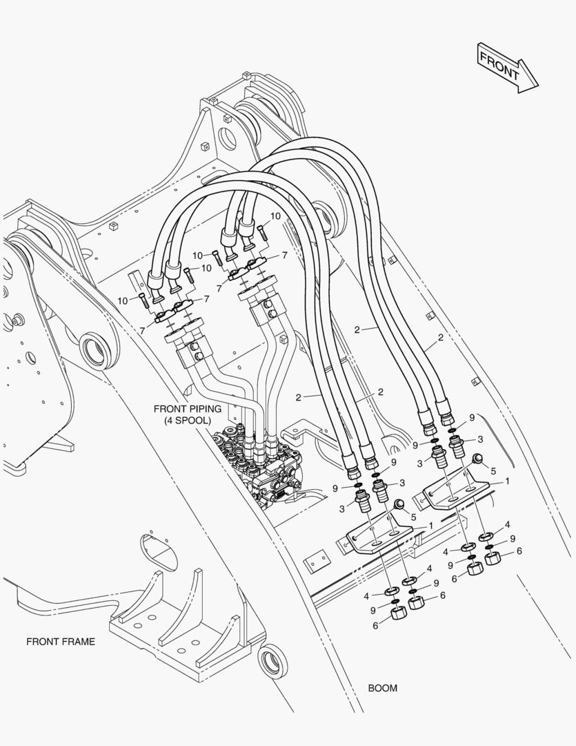 ГИДРОСИСТЕМА РУКОЯТИ ПОГРУЗЧИКА - 4 КАТУШКИ
