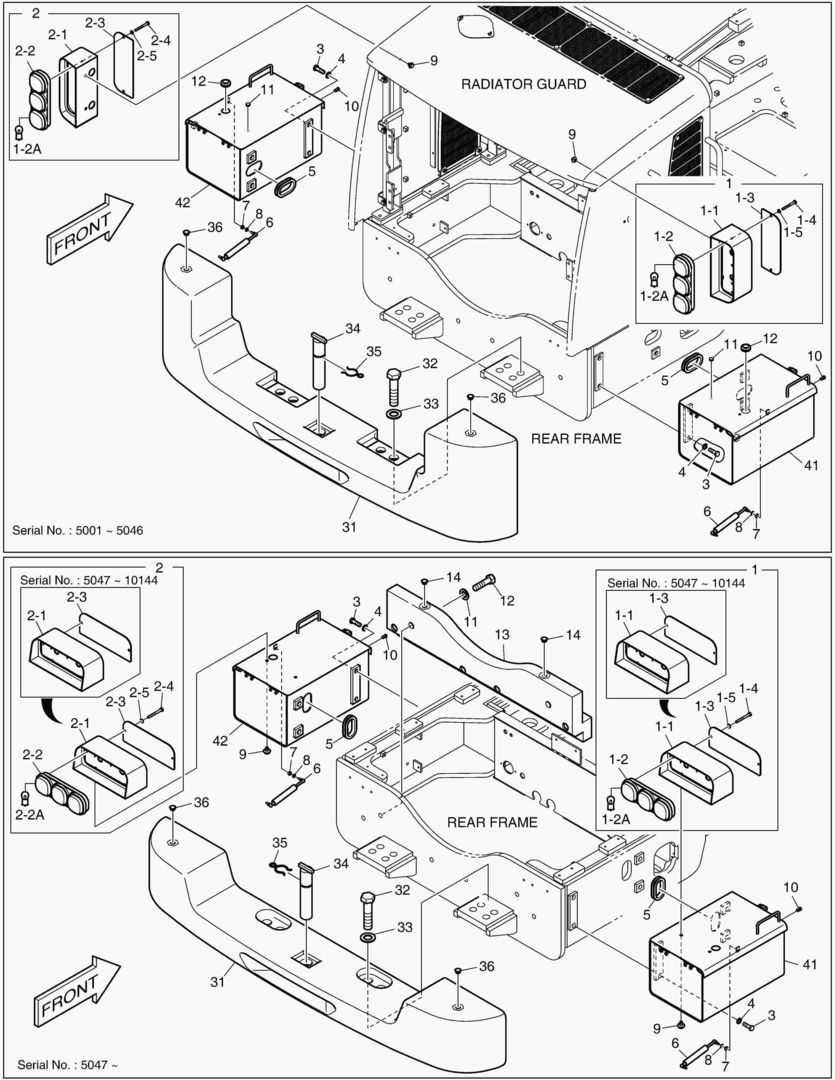 1450 COUNTER WEIGHT & REAR LAMP