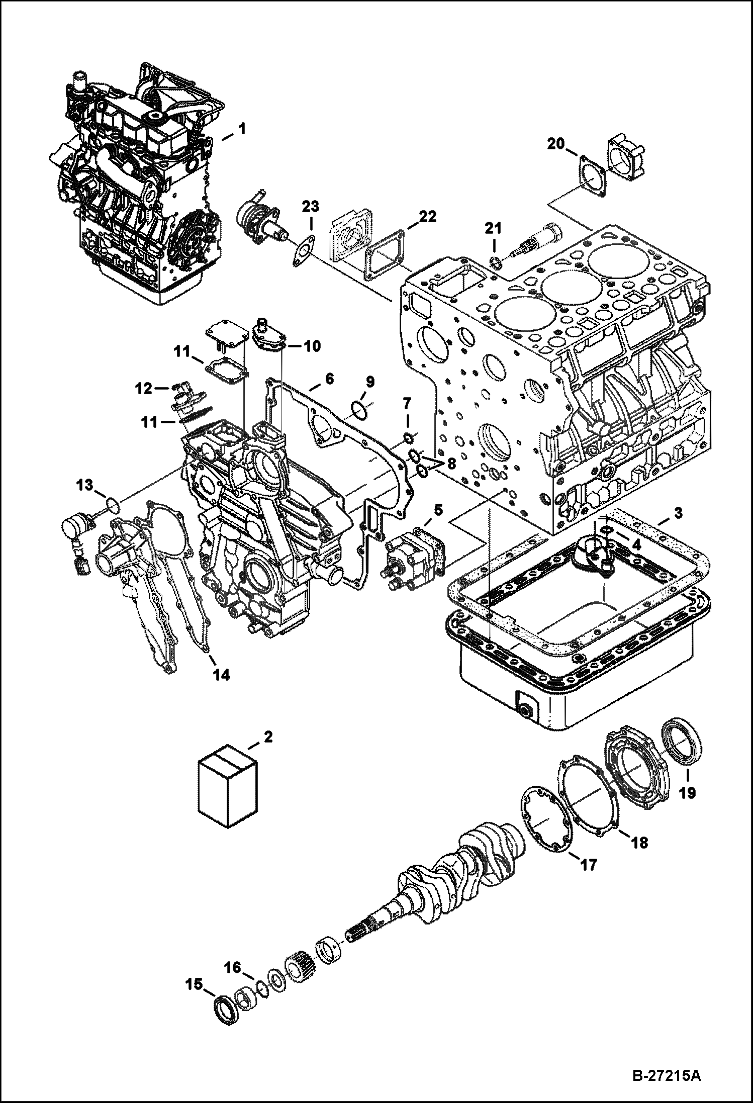 ДВИГАТЕЛЬ И КОМПЛЕКТ НИЖНИХ ПРОКЛАДОК KUBOTA - D1703-M-E3B - ВРЕМЕННЫЙ TIER IV REPLACEMENT