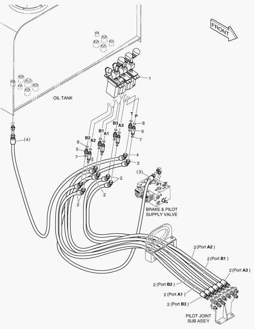 ТРУБОПРОВОД СЕРВОУПРАВЛЕНИЯ - ПАЛЕЦ + 3 КАТУШКИ