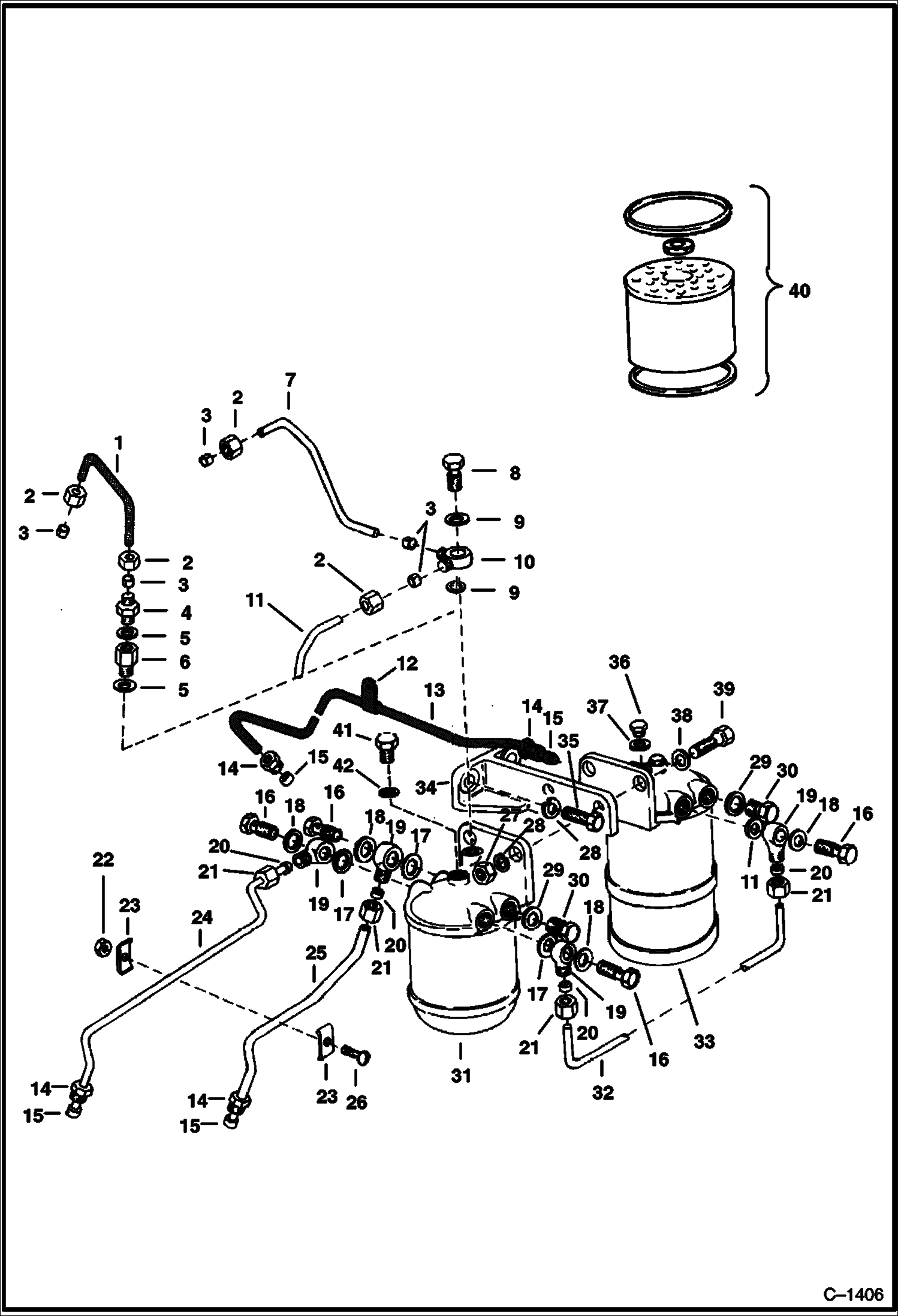 ФИЛЬТР ДЛЯ ТОПЛИВА (PERKINS - ДВИГАТЕЛЬ СПЕЦИФИКАЦИИ LD 22557)