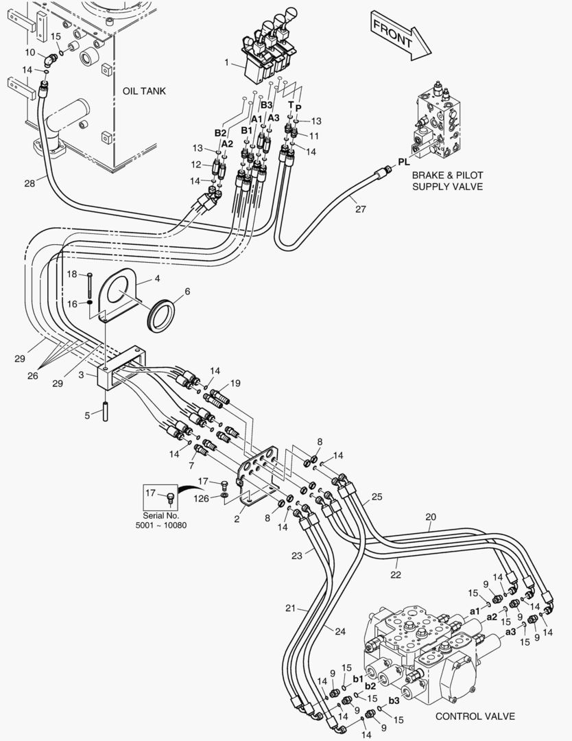 ТРУБОПРОВОД СЕРВОУПРАВЛЕНИЯ - 3 КАТУШКИ
