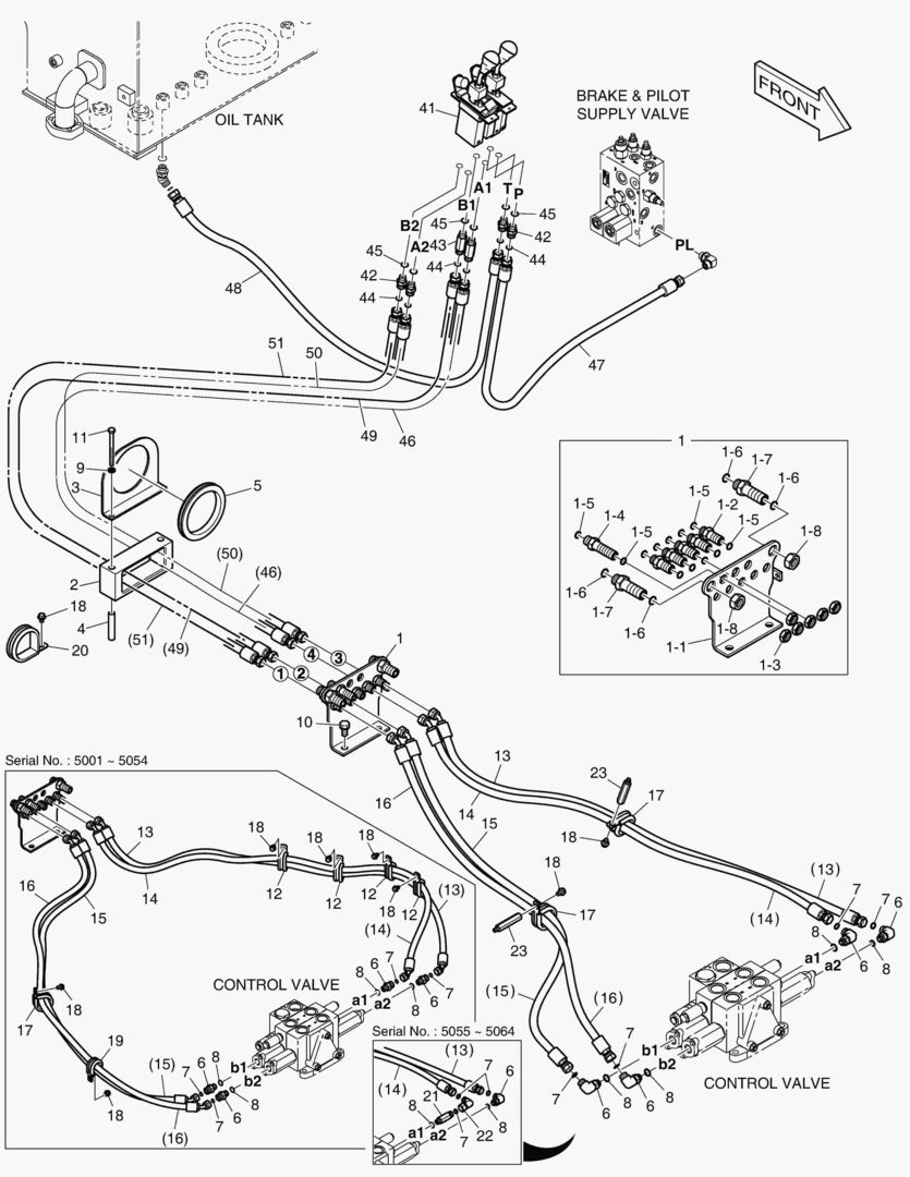 ТРУБОПРОВОД СЕРВОУПРАВЛЕНИЯ - ПАЛЕЦ + 2 КАТУШКИ