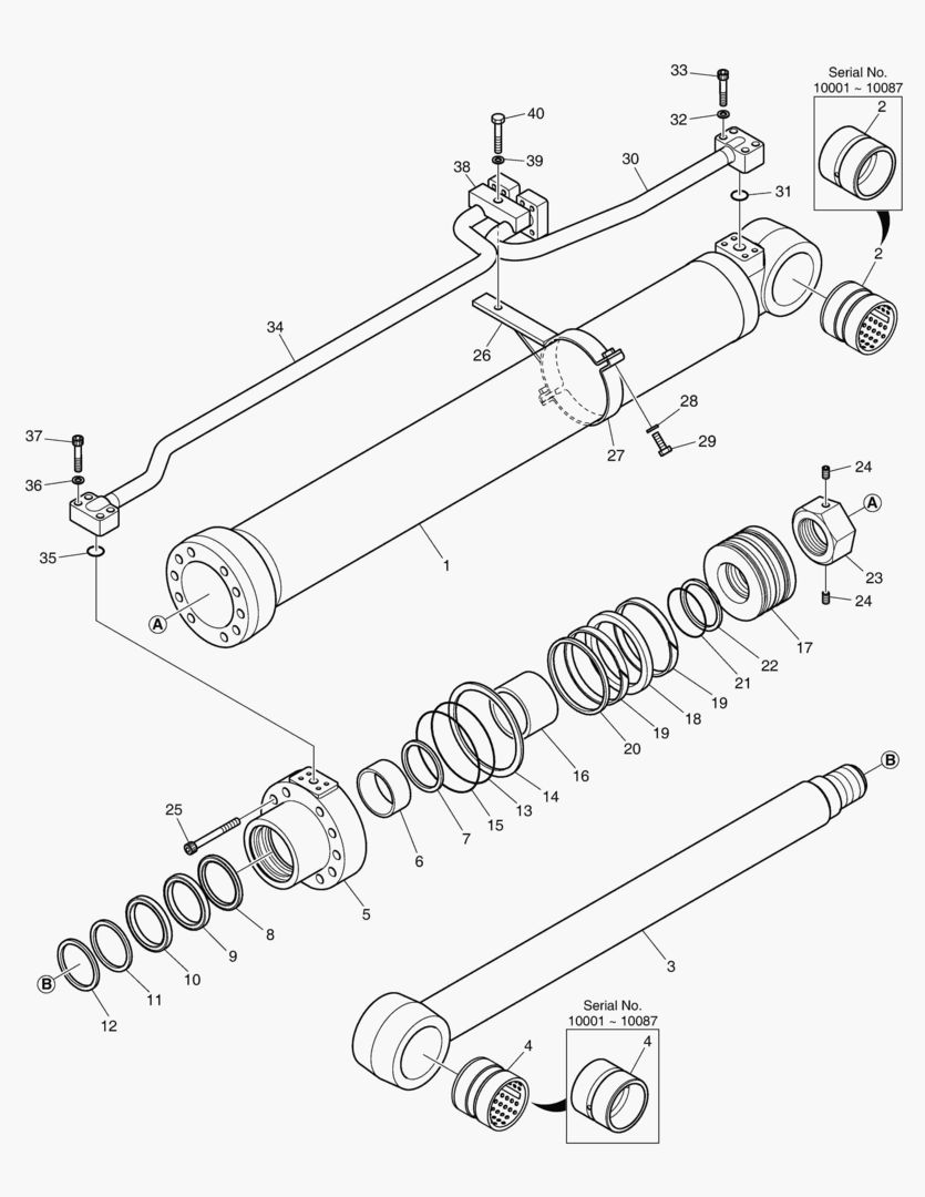 ЦИЛИНДР СТРЕЛЫ - ПРАВОСТОРОННИЙ(EXCA)