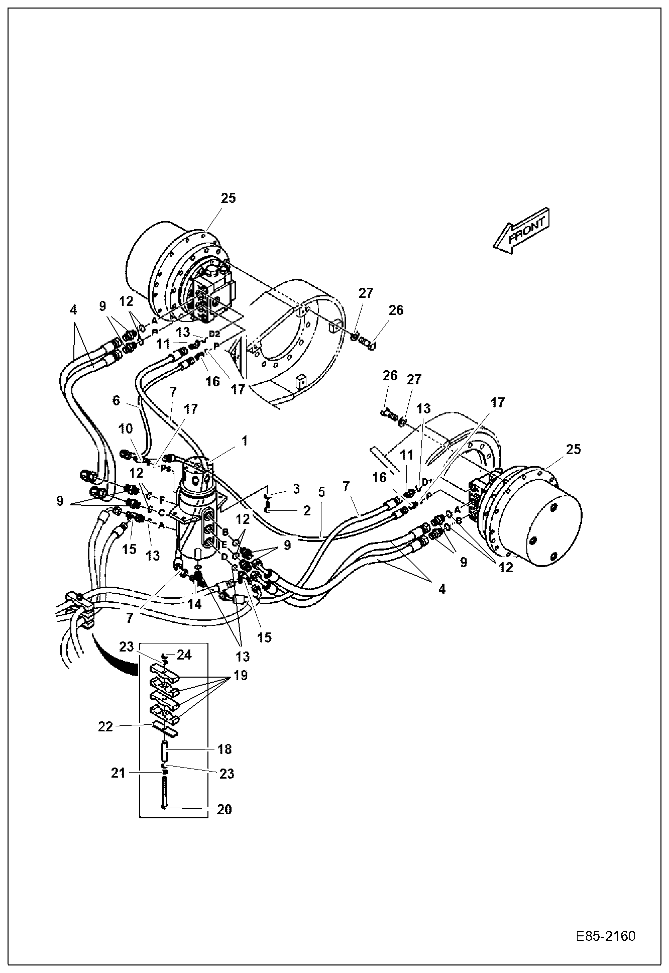 СХЕМА ГИДРАВЛИЧЕСКОЙ СИСТЕМЫ (ХОД)