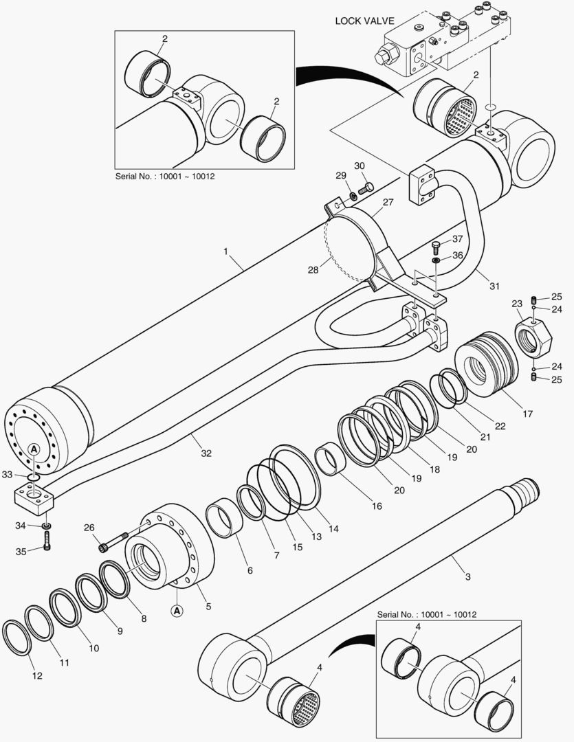 ЦИЛИНДР СТРЕЛЫ(ПРАВОСТОРОННИЙ)-ГИДРОЗАМОК