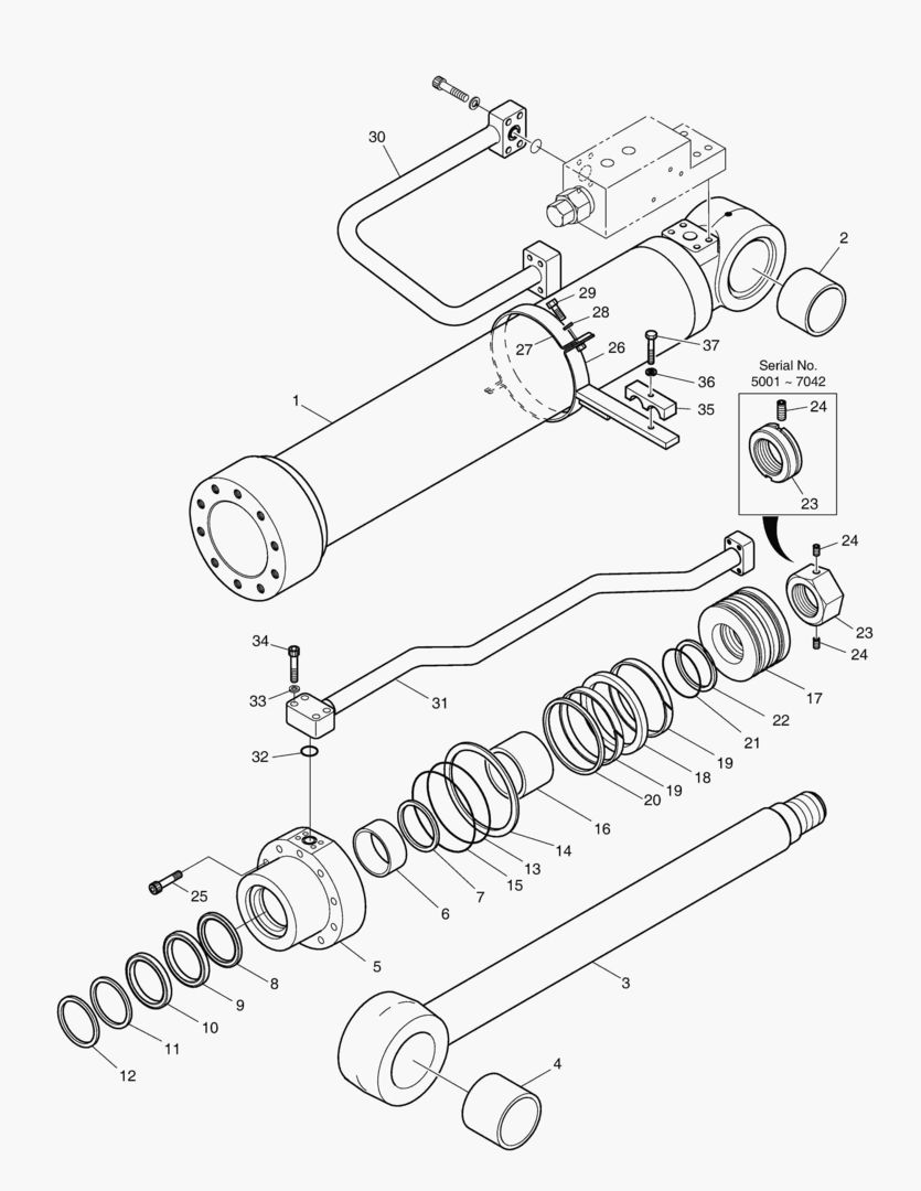 Спецтехника 4410 BOOM CYLINDER - L.H.(LOCK VALVE) [5001~7126]