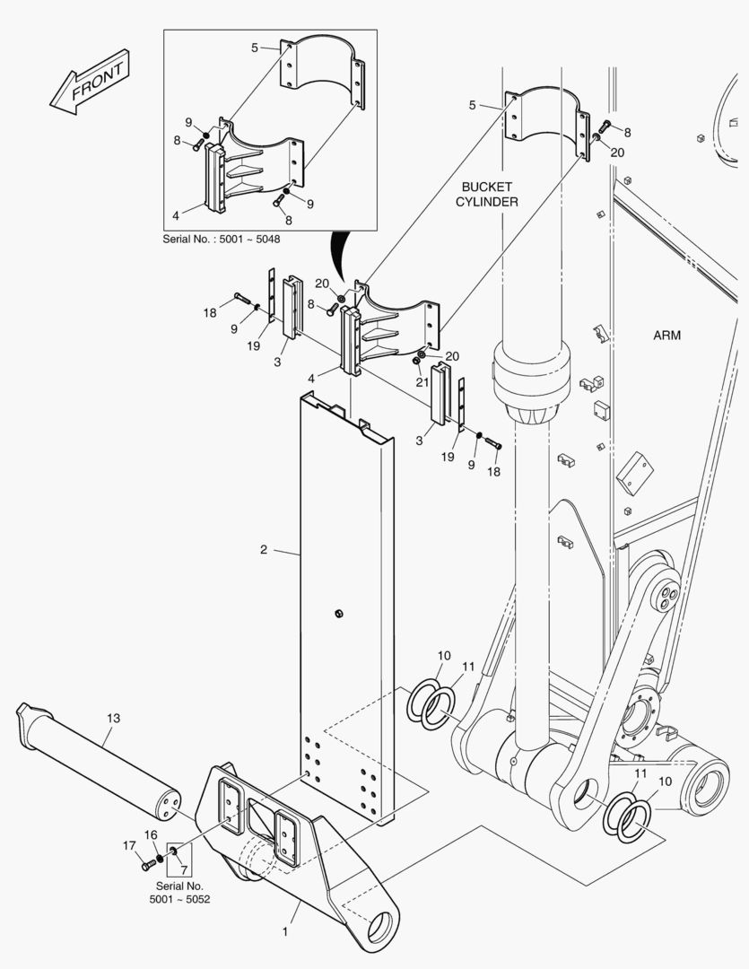 КРЫШКА ЦИЛИНДРА КОВША - РУКОЯТЬ 2.6 м