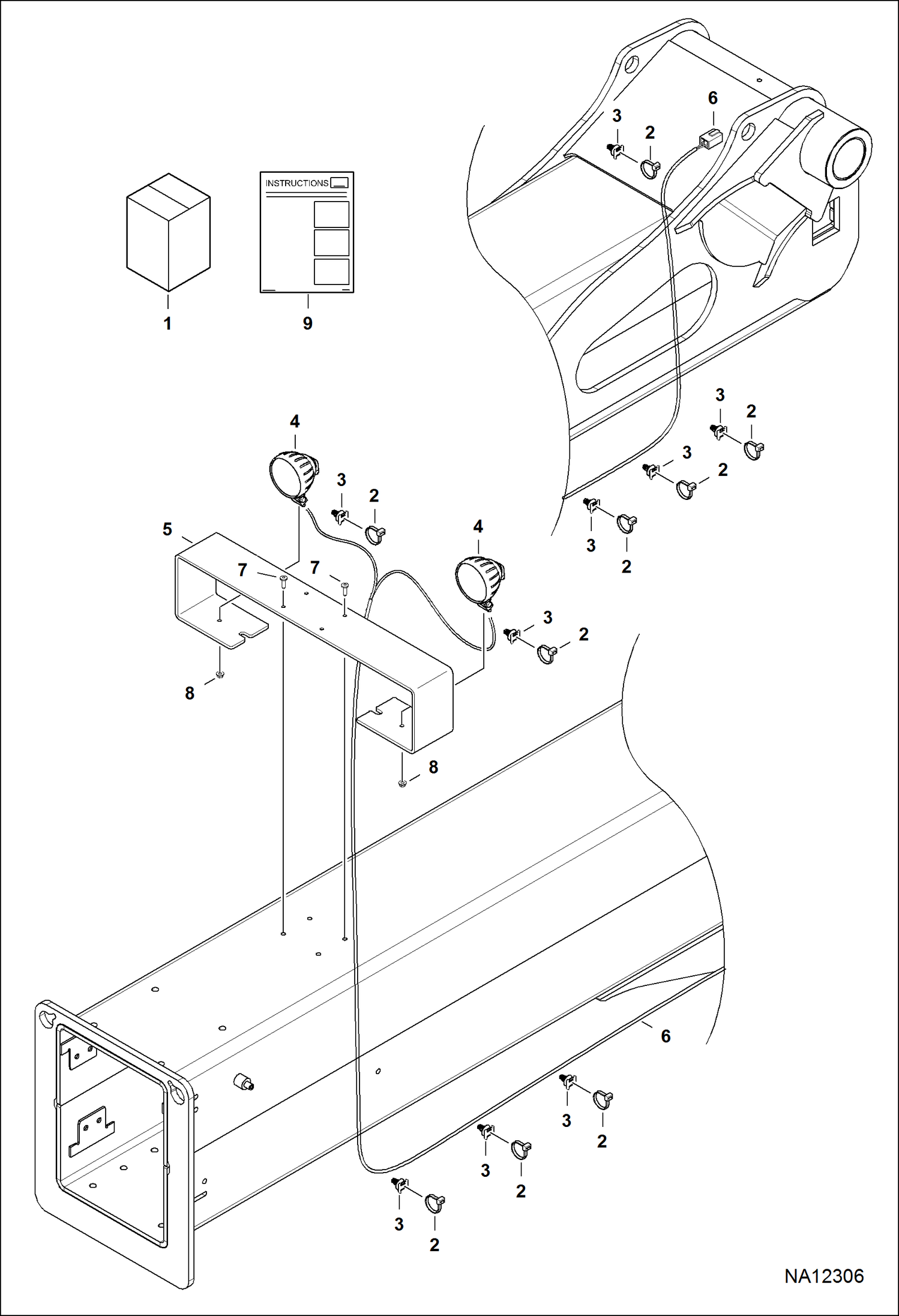 КОМПЛЕКТ РАБОЧЕГО ОСВЕЩЕНИЕ СТРЕЛЫ